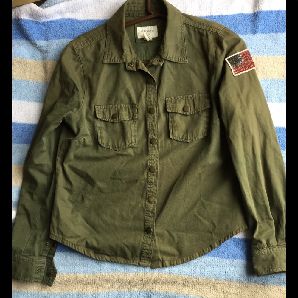 🔥5/$25- Forever 21 Vintage Jean Jacket/Shirt Sz S - Picture 7 of 9
